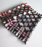 Handwoven Lambswool Cowl in Reds and Green 2 - Image 3