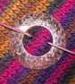 Shawl pin in textured flower imprinted copper - Image 1