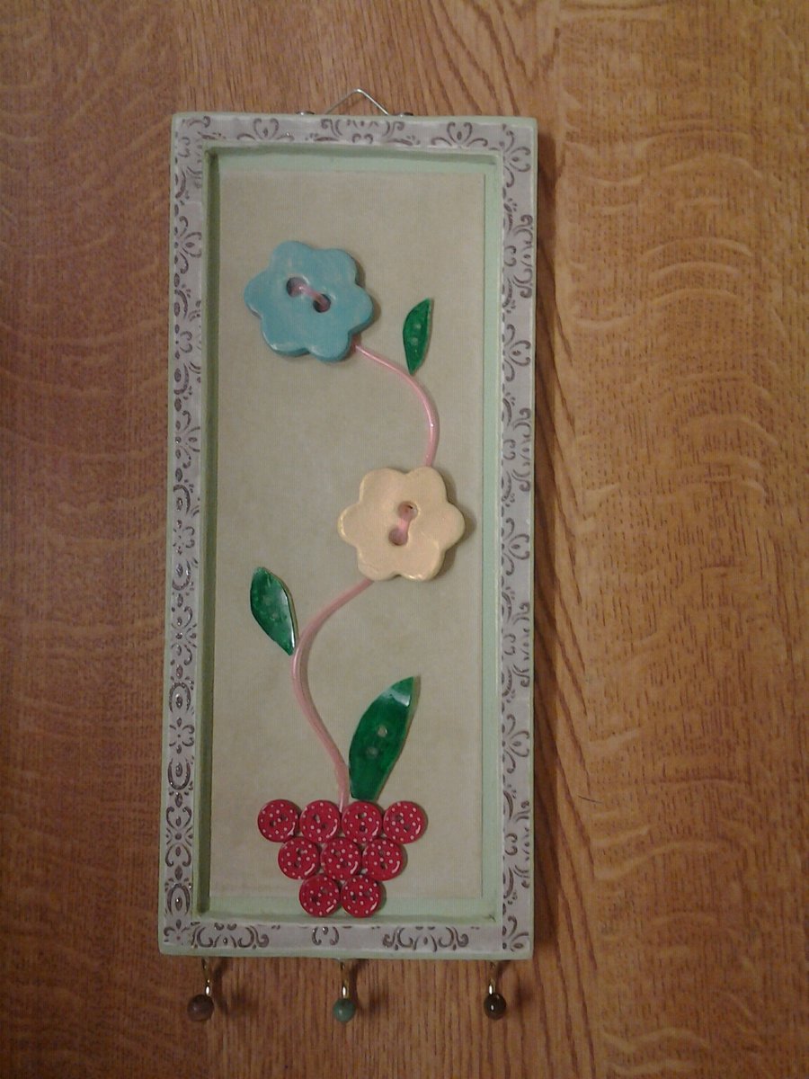 Button Flower Jewellery Hanger