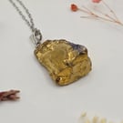 Raw Pyrite (Fool's Gold) Crystal Gemstone Pendant Necklace