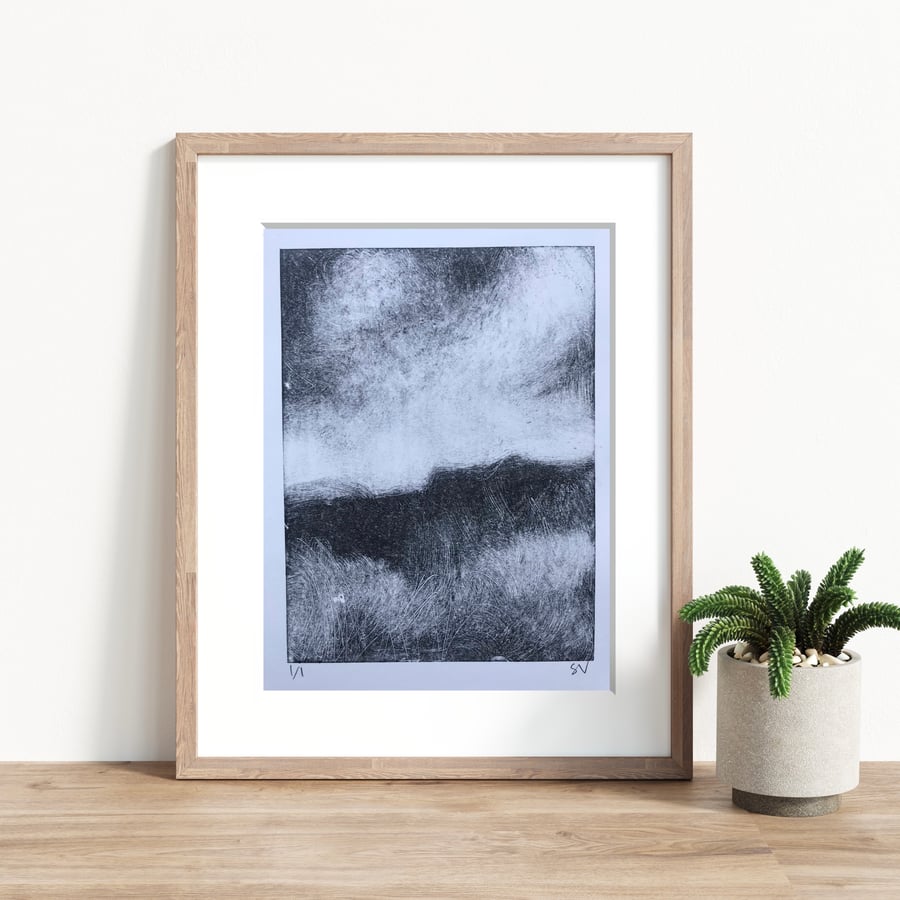 Moorland landscape - unique print inspired by the Peak District 