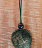 Stoneware dark green disc dangler - Image 1