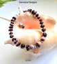 Designer Ruby Red Garnet & Rare Rhodonite Sterling Silver Bracelet - Image 1