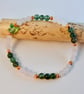 Moss Agate And Rose Quartz Bracelet With Swarovski Butterfly - Handmade In Devon - Image 2