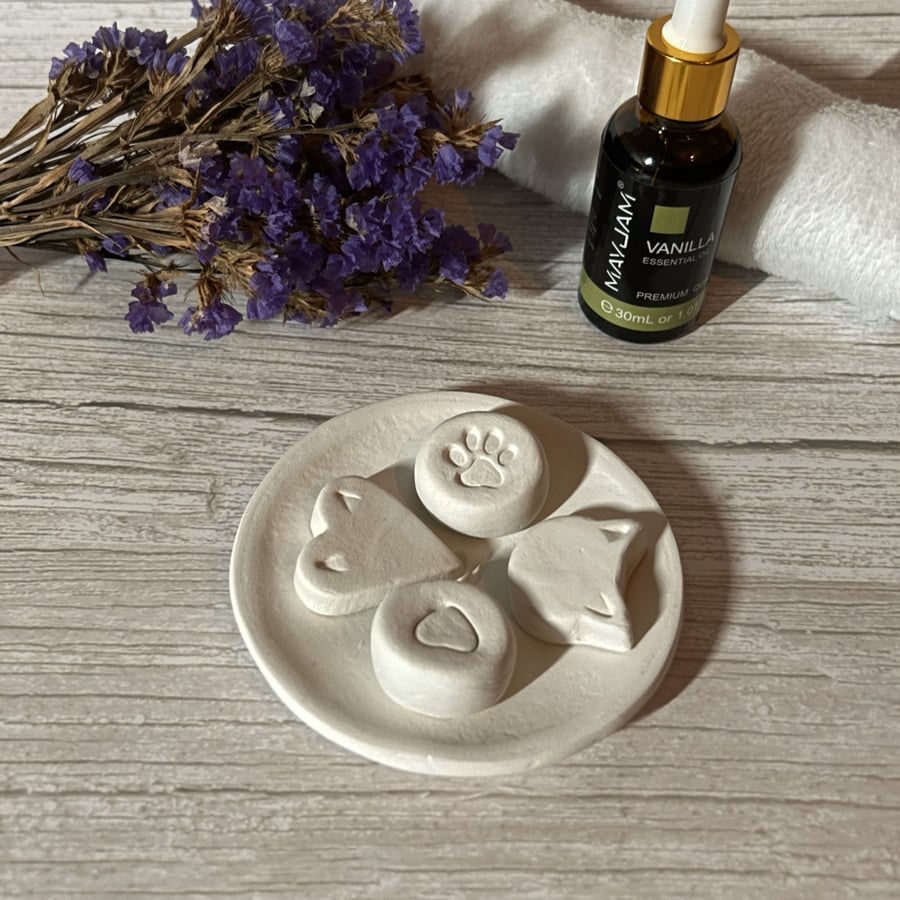 Clay Oil Diffuser Pebbles with Dish Decorated Aroma Stones: Echoes of Essence