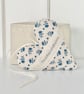 FLORAL SPRIG FABRIC HEART - blue and cream, Sanderson fabric - Image 5