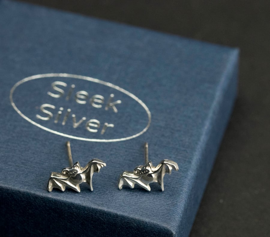 Sterling Silver Bat Ear Studs