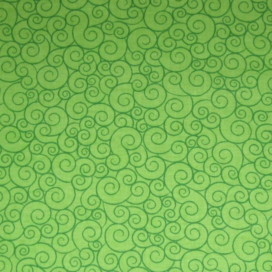 Lime green swirls - Fat Quarter - £1.30