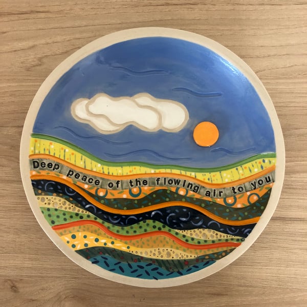 DEEP PEACE STONEWARE CERAMIC PLATE