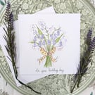 Bluebell hand-painted Wedding card