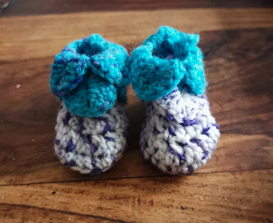 Baby Booties – Blue & Purple