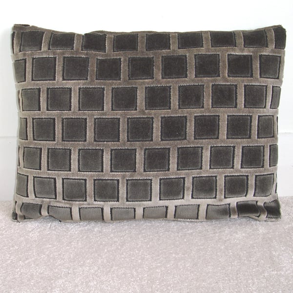 Brown Velvet 16x12 inch Oblong Cushion Cover Luxury Bolster Retro Textured