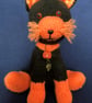 Halloween Black and Orange Cat – shelf decoration gift - Image 1