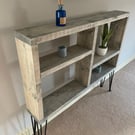 Floor Standing Solid Cabinet, Solid Wood Low Shelving Unit, Bookcase Display