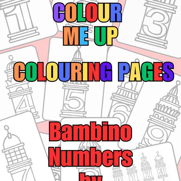 Colour Me Up Colouring Pages - Bambino Numbers ... - Folksy