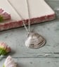 Silver Cockle Shell Necklace – Fine Silver Seashell Pendant - Image 1
