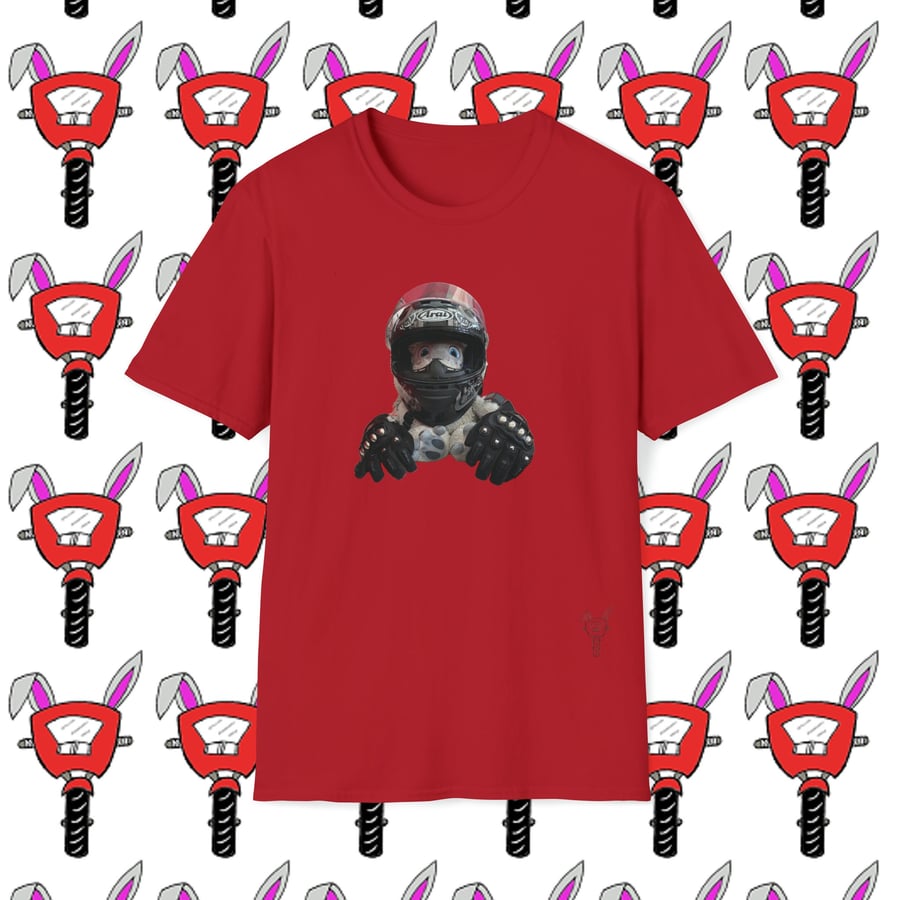 Bob in His Bike Gear Unisex Softstyle T-Shirt by Bikabunny