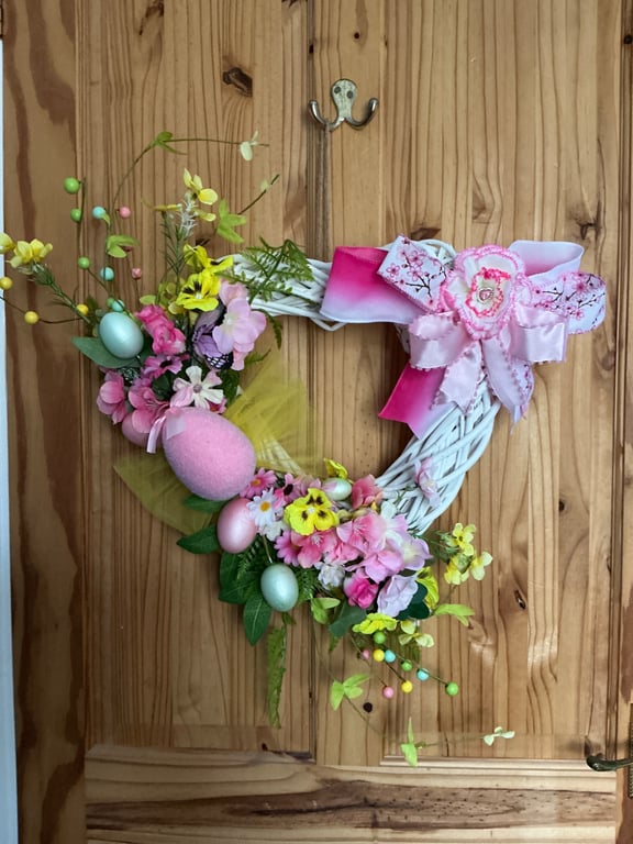 Heart Easter wicker wreath