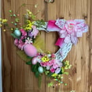 Heart Easter wicker wreath