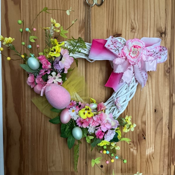 Heart Easter wicker wreath