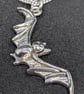 Bat pendant, Bat necklace, Spooky silver pendant - Image 3