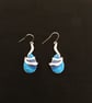 Vibrant Blue Teardrop Wave Earrings - Image 7