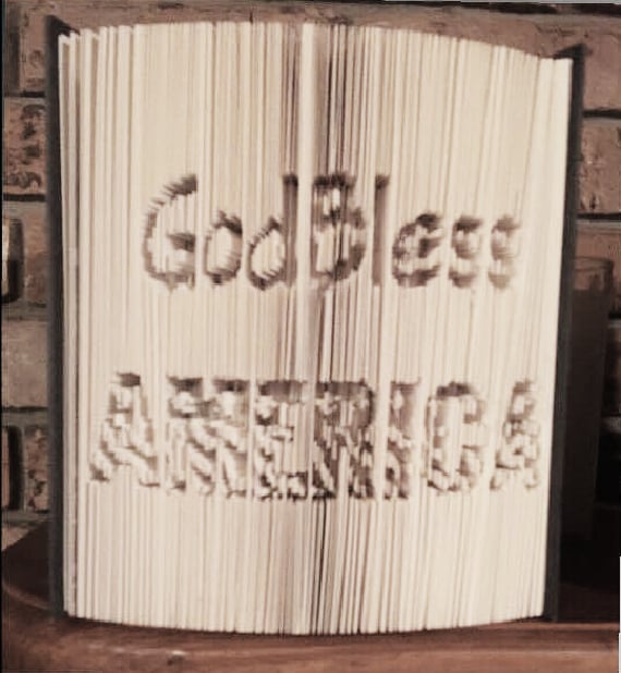 God Bless AMERICA CUT & FOLD Book Folding Pattern - EMAILED PDF PATTERN