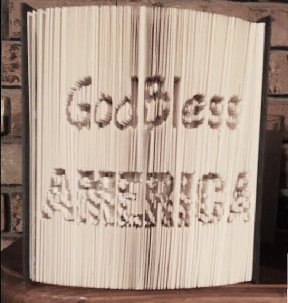 God Bless AMERICA CUT & FOLD Book Folding Pattern - EMAILED PDF PATTERN