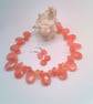 Raspberry Quartz Drop Bead and Chip Necklace and Earrings, Gift for Her - Image 8