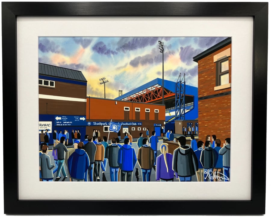 Image of Stockport, Framed & Unframed Fine Art Print County Football FC, Edgeley Pk Gift