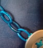 Gold Button & Teal Statement Necklace - Image 5