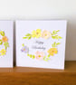Pink, Purple & Yellow Floral Design Birthday Card