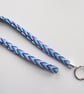 Lanyard for Identity Badge and Key, Handmade, Kumihimo Braided Cotton Thread  - Image 1