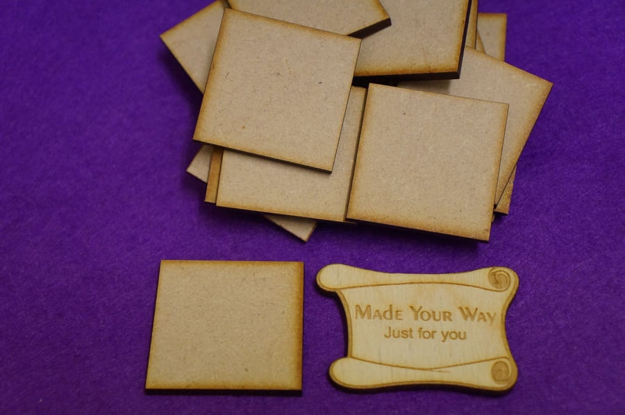 MDF Square 4cm - 25 x Laser cut wooden shape