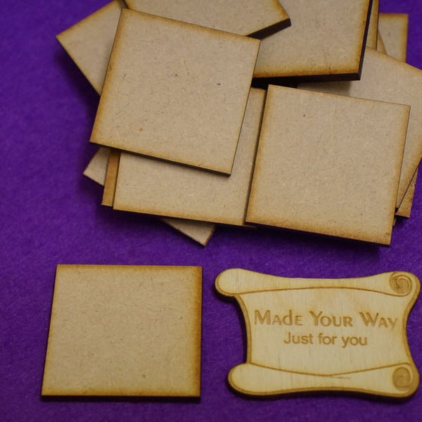 MDF Square 4cm - 25 x Laser cut wooden shape