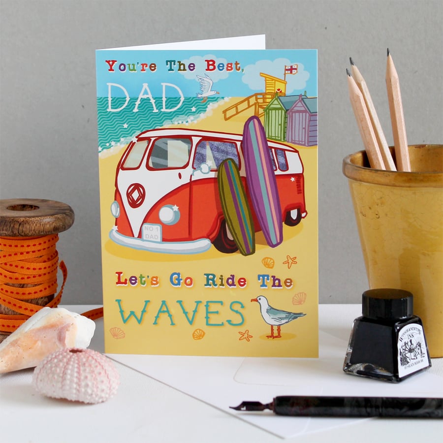 Best Dad, Let's Go Ride The Waves - Father's Day Card
