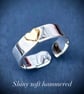 Silver Toe Ring with Gold Heart, Sterling Silver toe ring, adjustable toe ring,  - Image 8