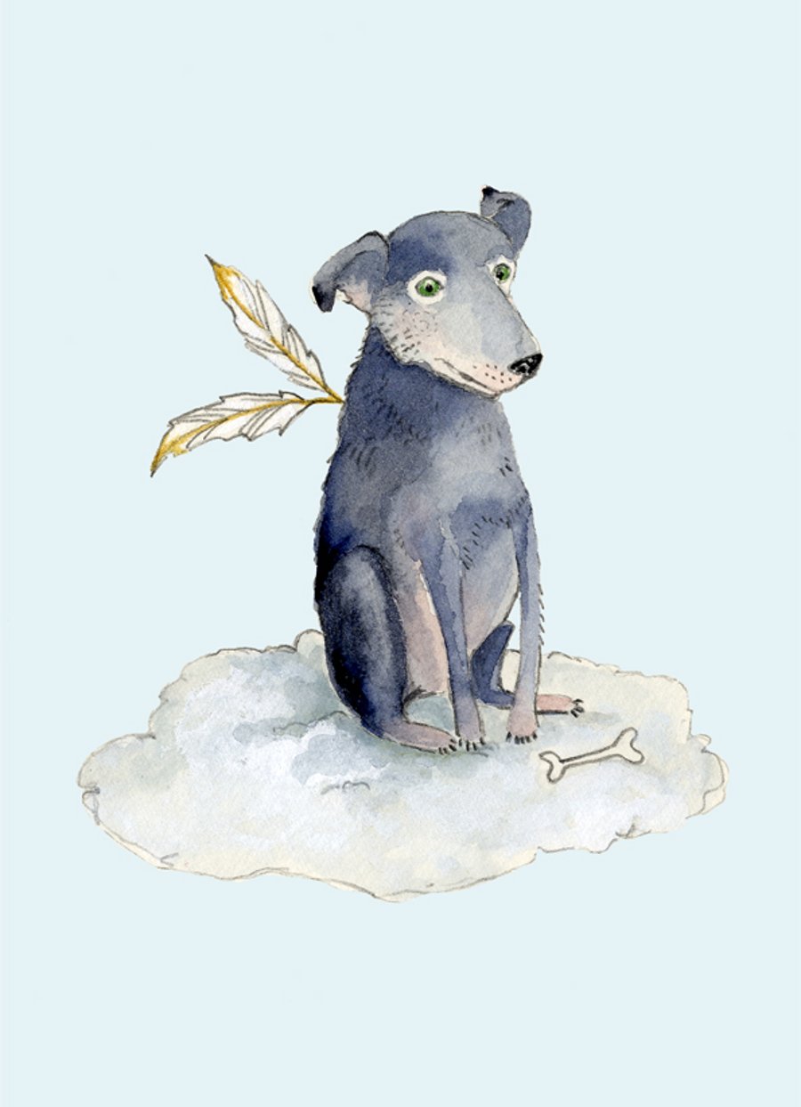 Dog art print Giclee Dog print A4