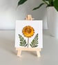 Real Dried Strawflower Mini Canvas on Wooden Easel, Miniature Botanical Art - Image 2