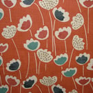 Scandi Flower Round Tablecloth. 135cm  Cotton. Coral