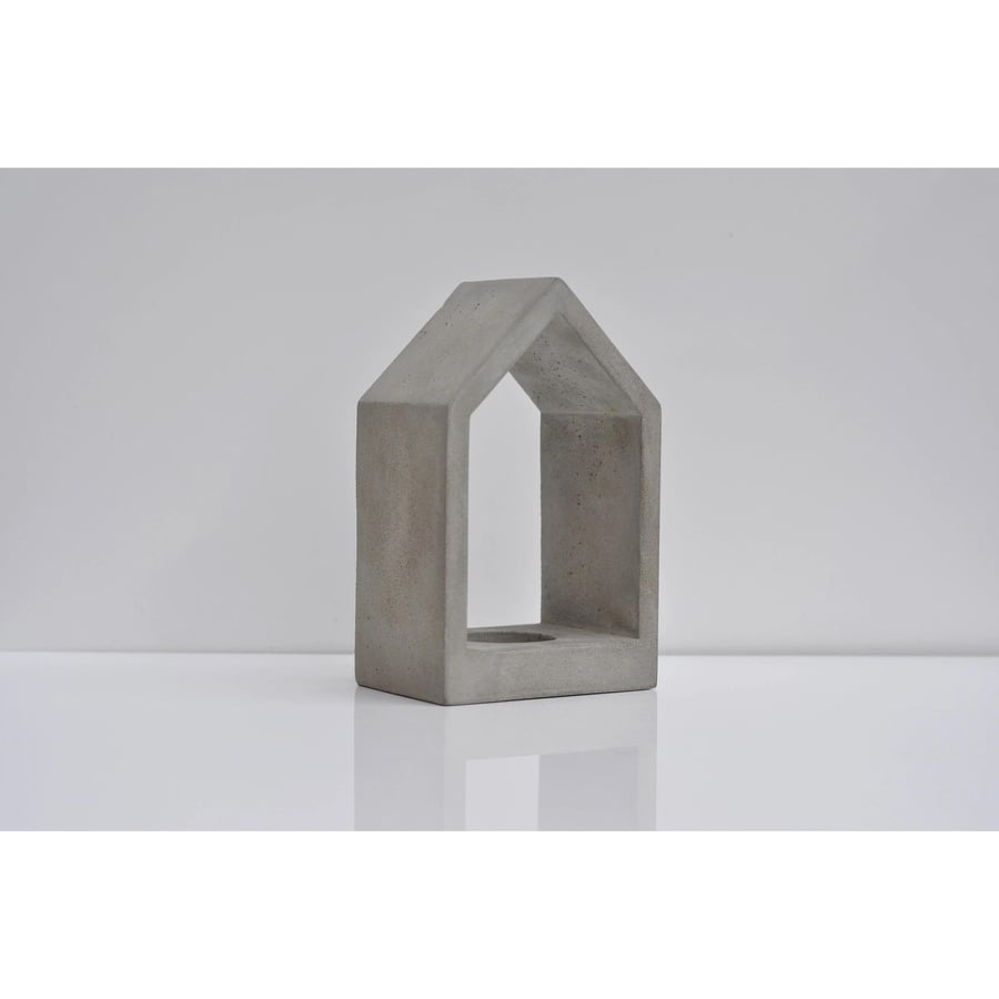 Handmade Concrete Tealight Holder: Minimalist House Design Decor