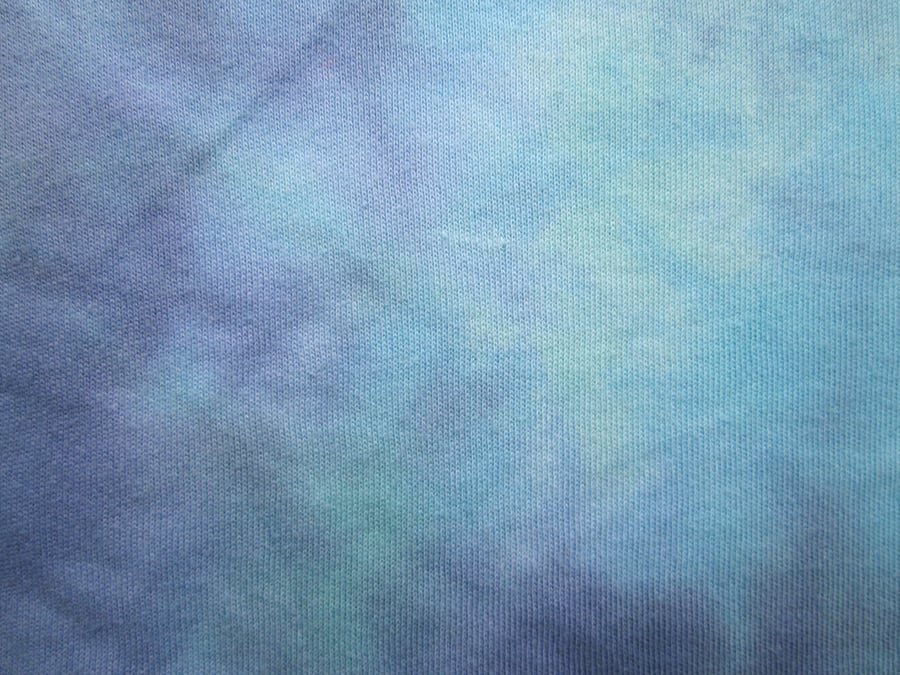 Hand dyed cotton jersey 1 yard fabric - Pacific