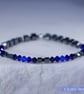 Swarovski and Hematite stretch beaded bracelet blue black - Image 2