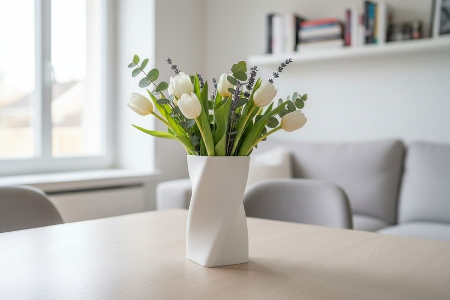 Modern Twisted Vase 3D Printed 