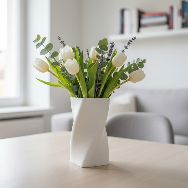 Modern Twisted Vase 3D Printed 