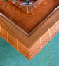 Large Pendulum Wall Clock in Burr Madrona and Inlaid Walnut with Seconds Dial - Image 5