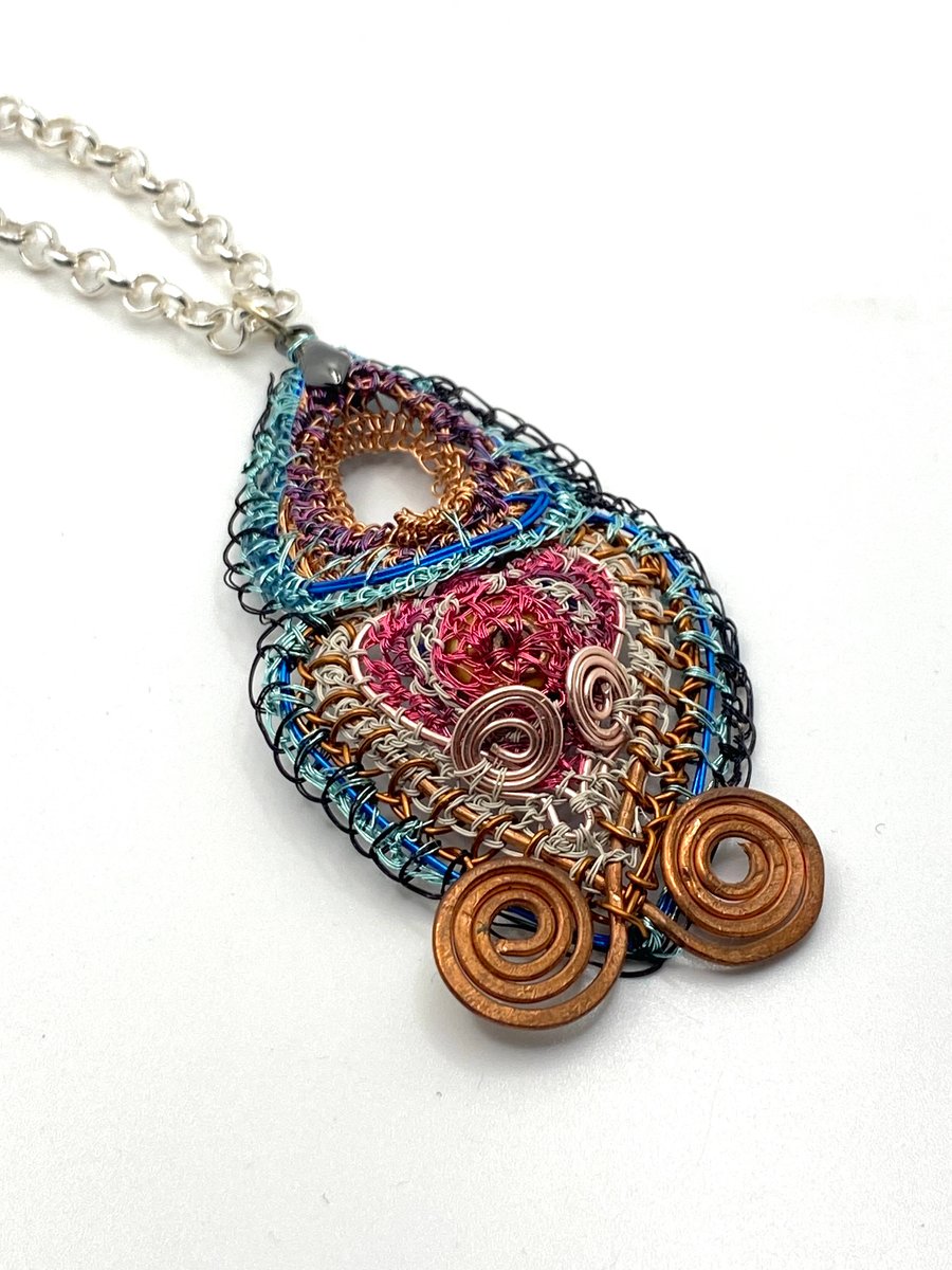 Heart drop pendant- recycled 