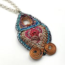 Heart drop pendant- recycled 