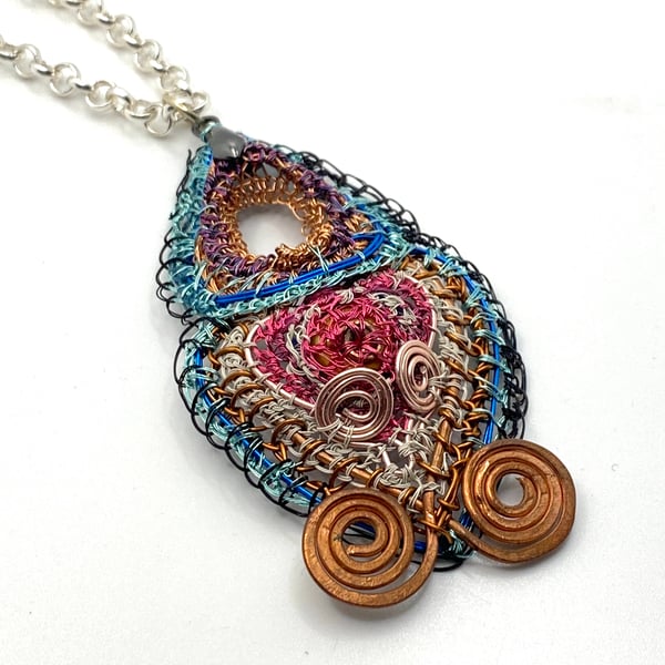 Heart drop pendant- recycled 