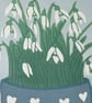 Snowdrops original reduction Lino print - Image 10